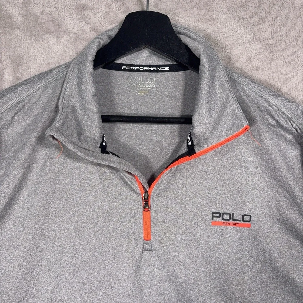 Polo Sport Ralph Lauren Quarter Zip Pullover Mens Large Gray Performance Jacket